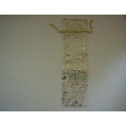 Bolsita abanico organza oro
